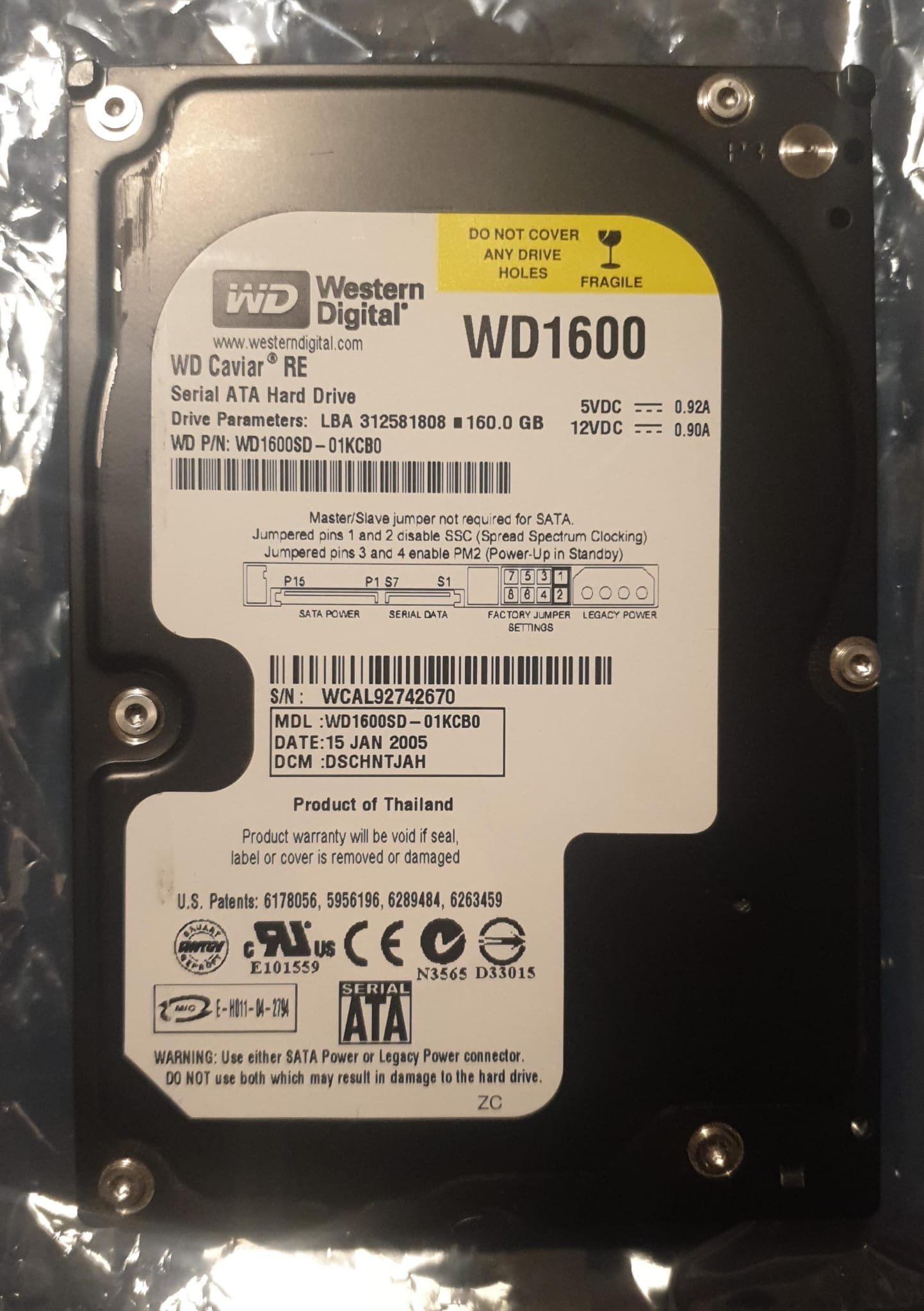 WESTERN DIGITAL 160 Go