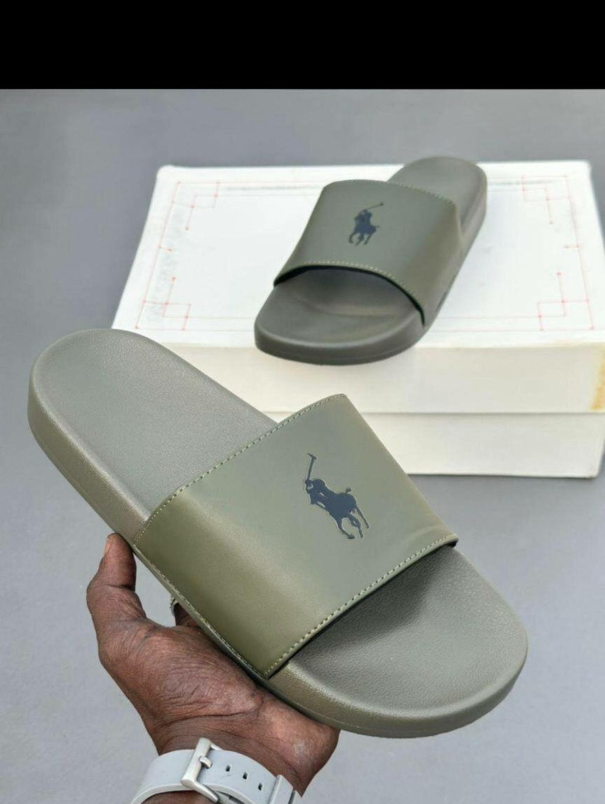 Mules Confortables Kaki Homme