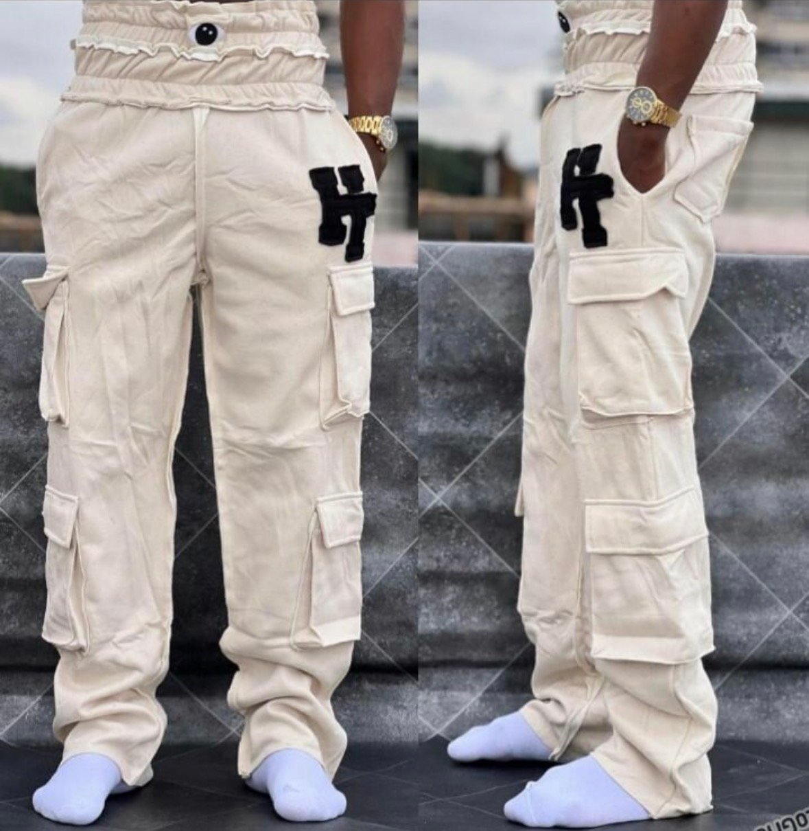 Pantalon cargo beige hommes à vendre