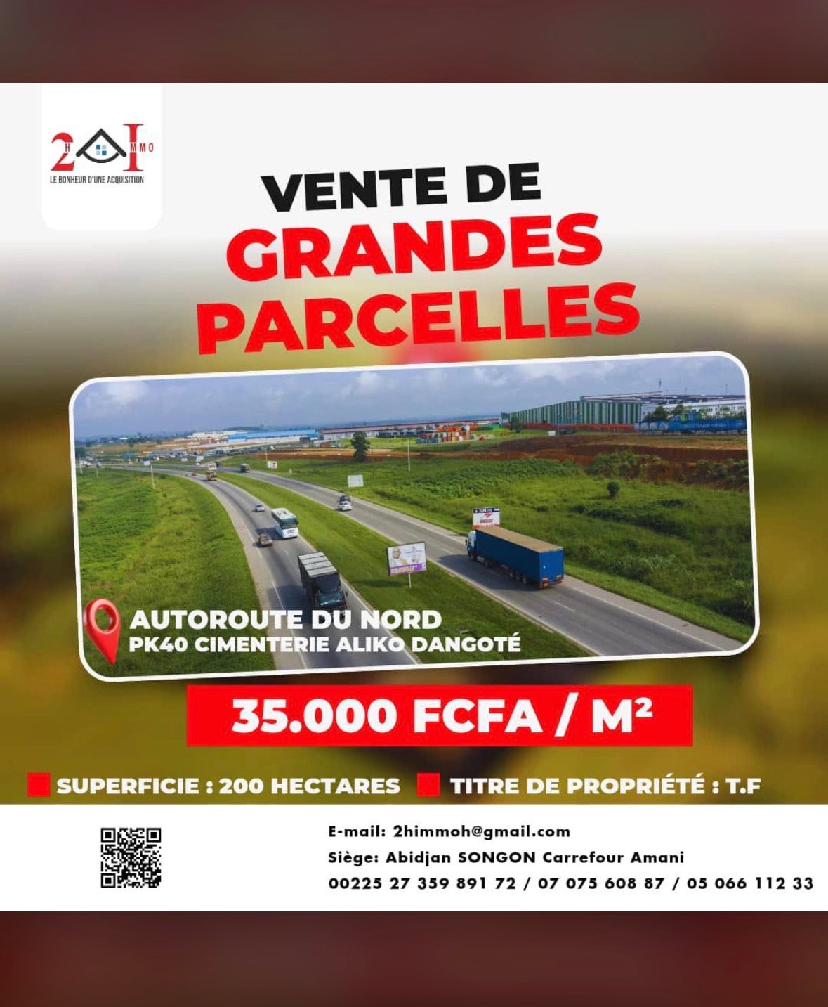 Vente de terrain