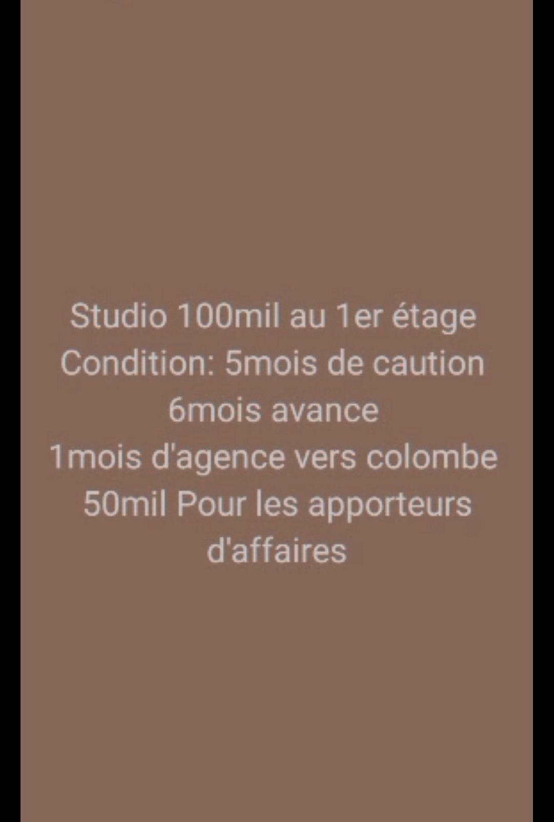 Studio à louer vers Colombe