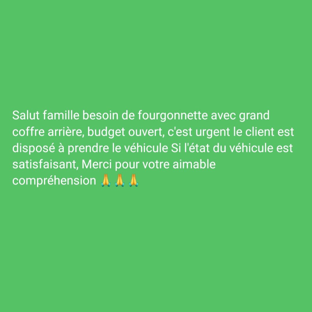 Achète fourgon avec grand coffre