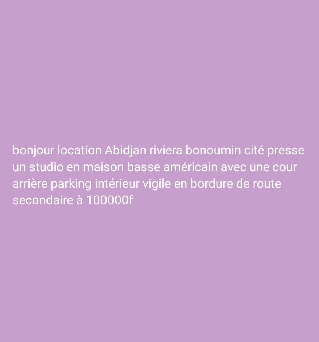 Studio Riviera Bonoumin à louer