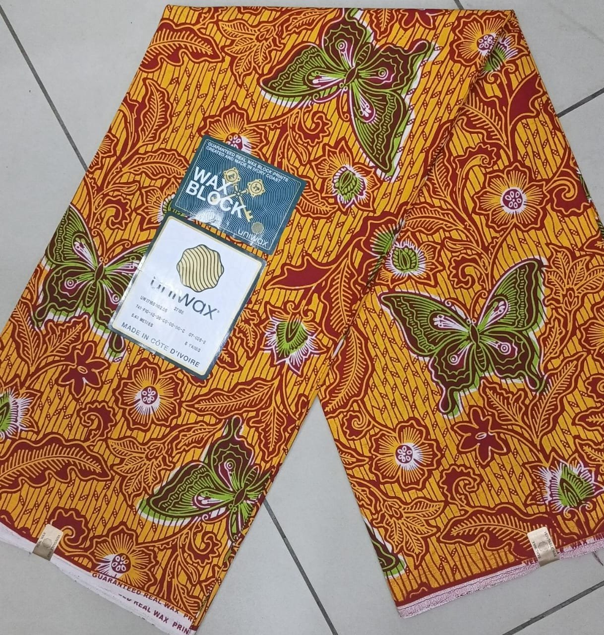 Pagne UNIWAX butterfly