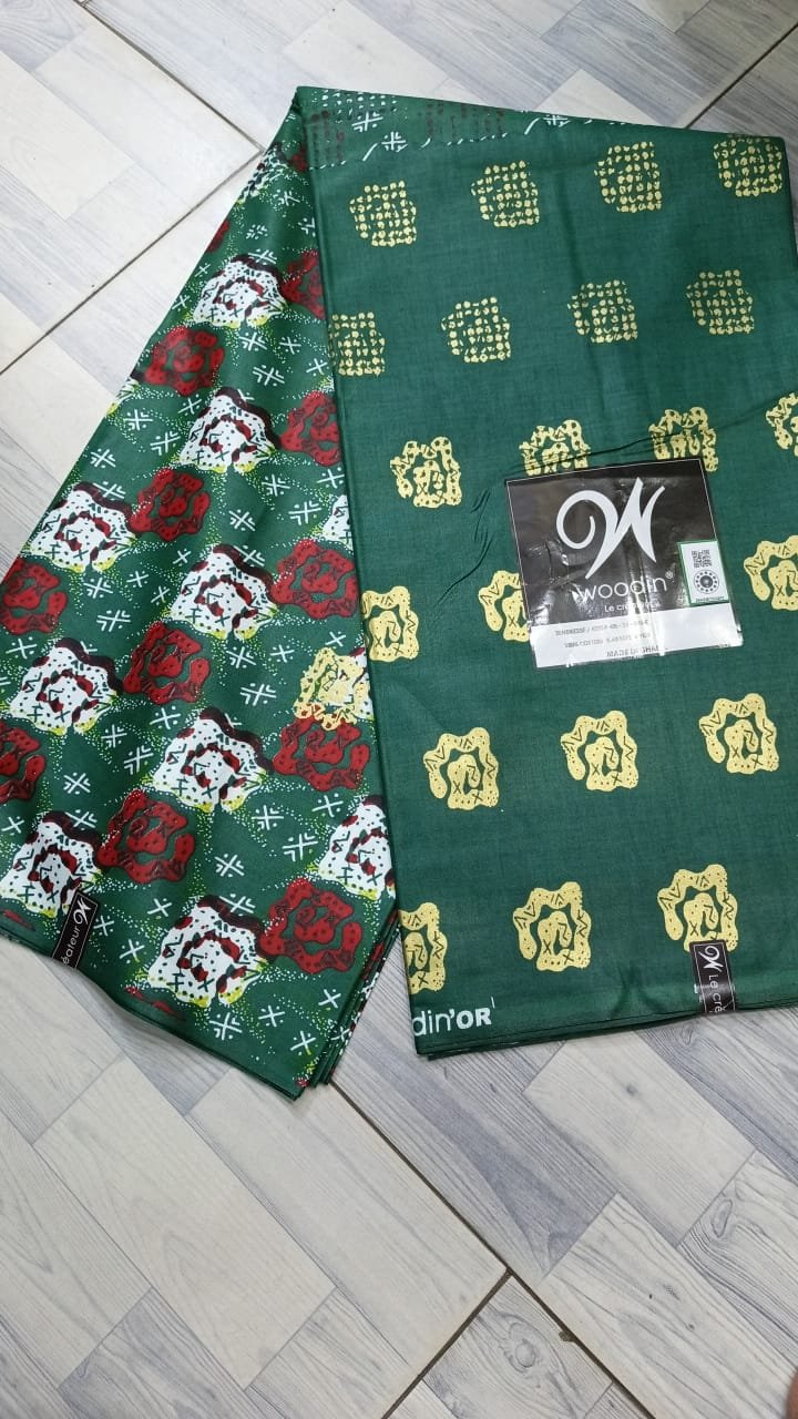 Woodin tissus vert et or