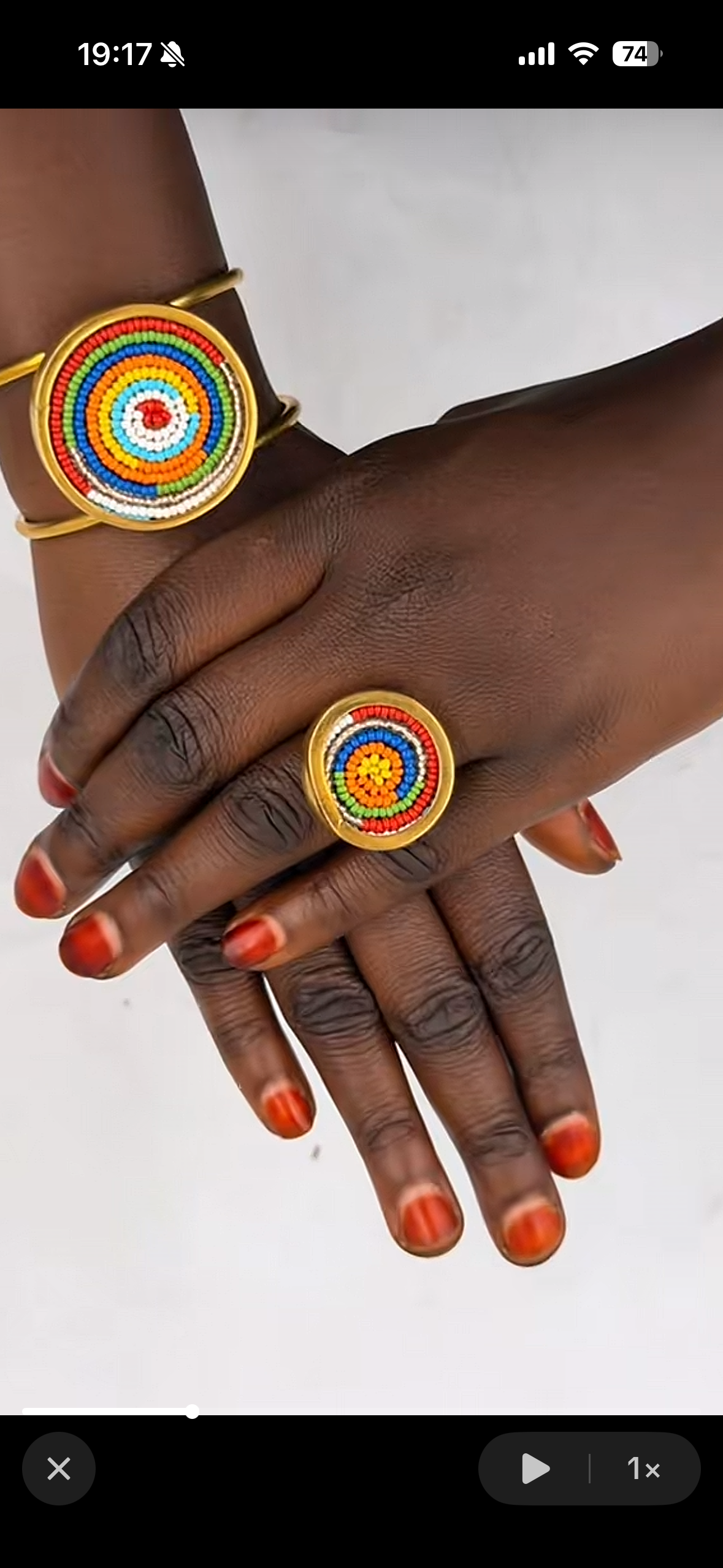 Vente de bracelet et bague en pagne