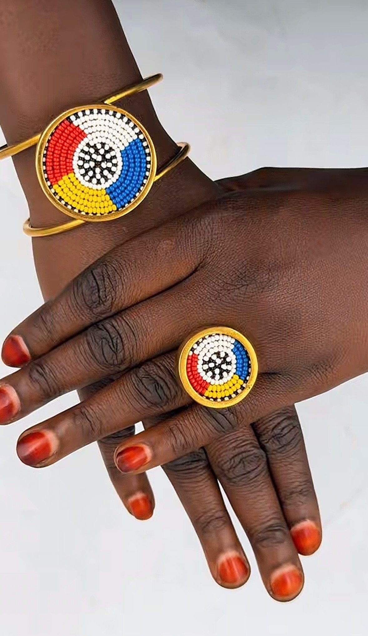 Vente de de bracelet et bague en pagne