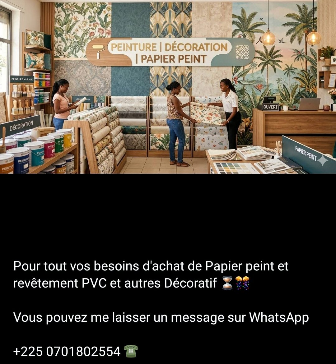 Vends papier peint, déco et PVC