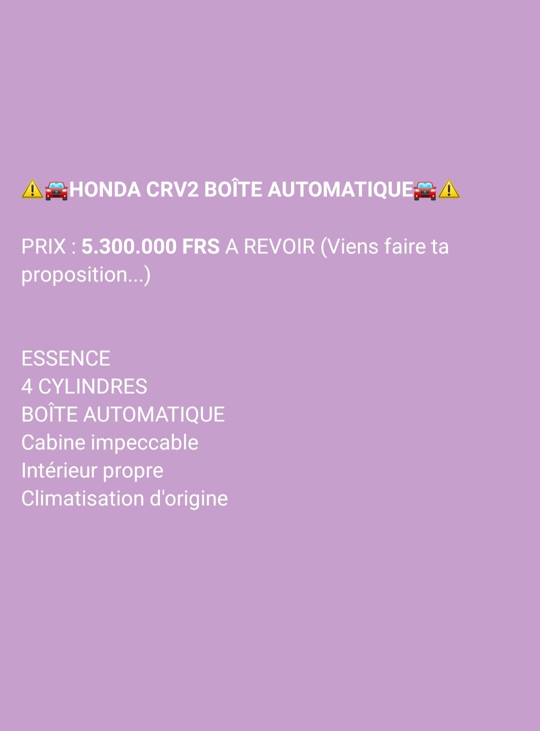 HONDA CR-V 2 BOÎTE AUTO