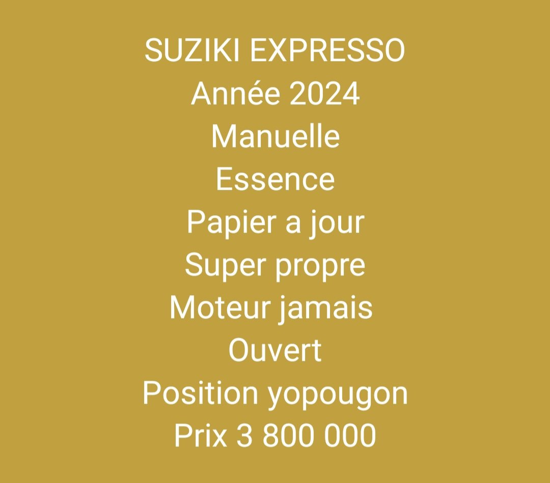 Taxi SUZUKI ESPRESSO 2024 à vendre