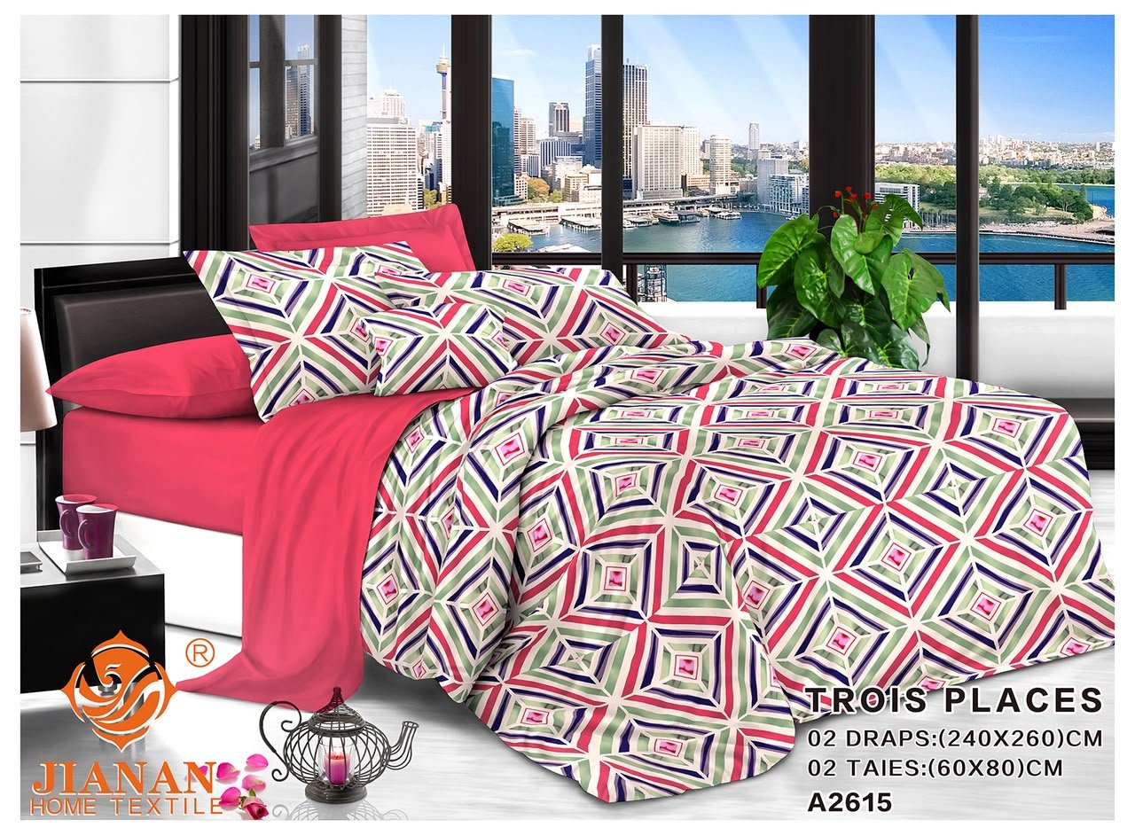 Parures de lit 3P styles modernes fuschia