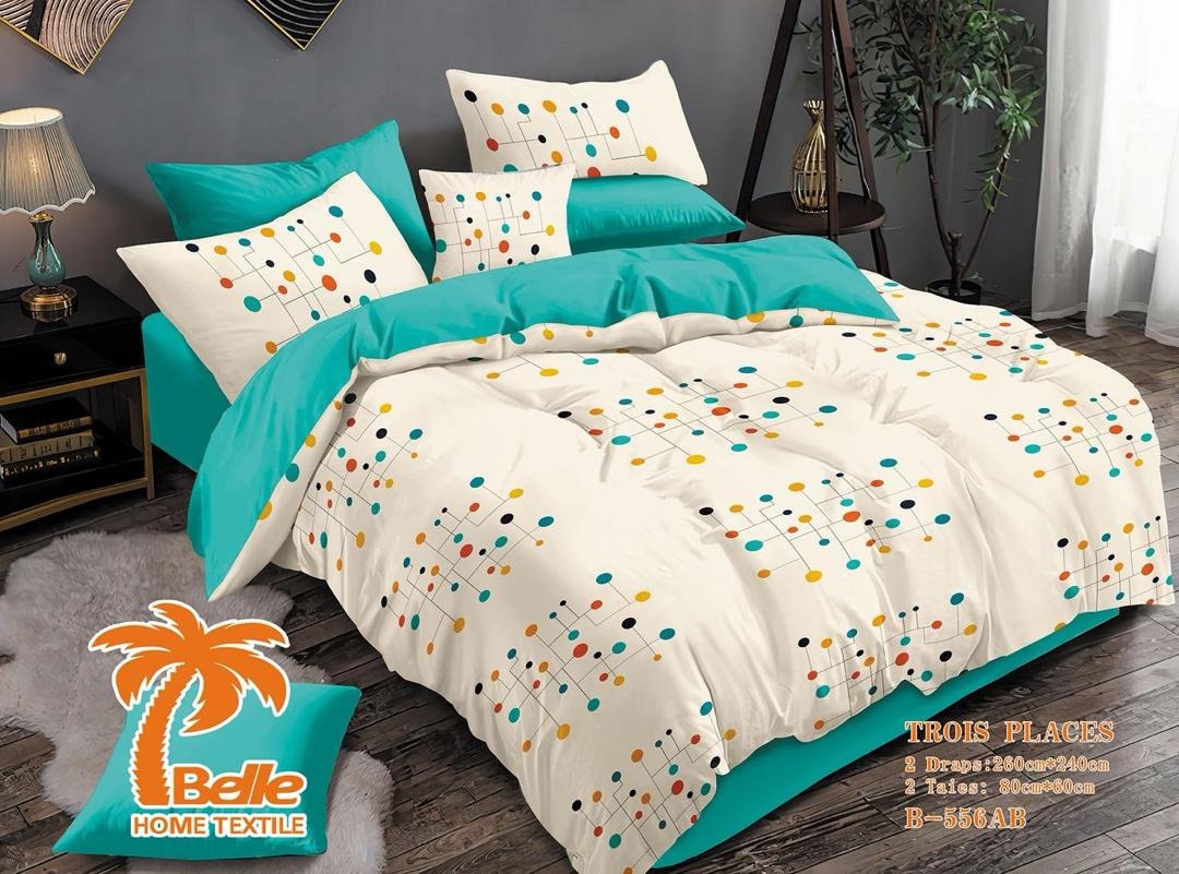 Ensemble lit 3P Turquoise Multicolore