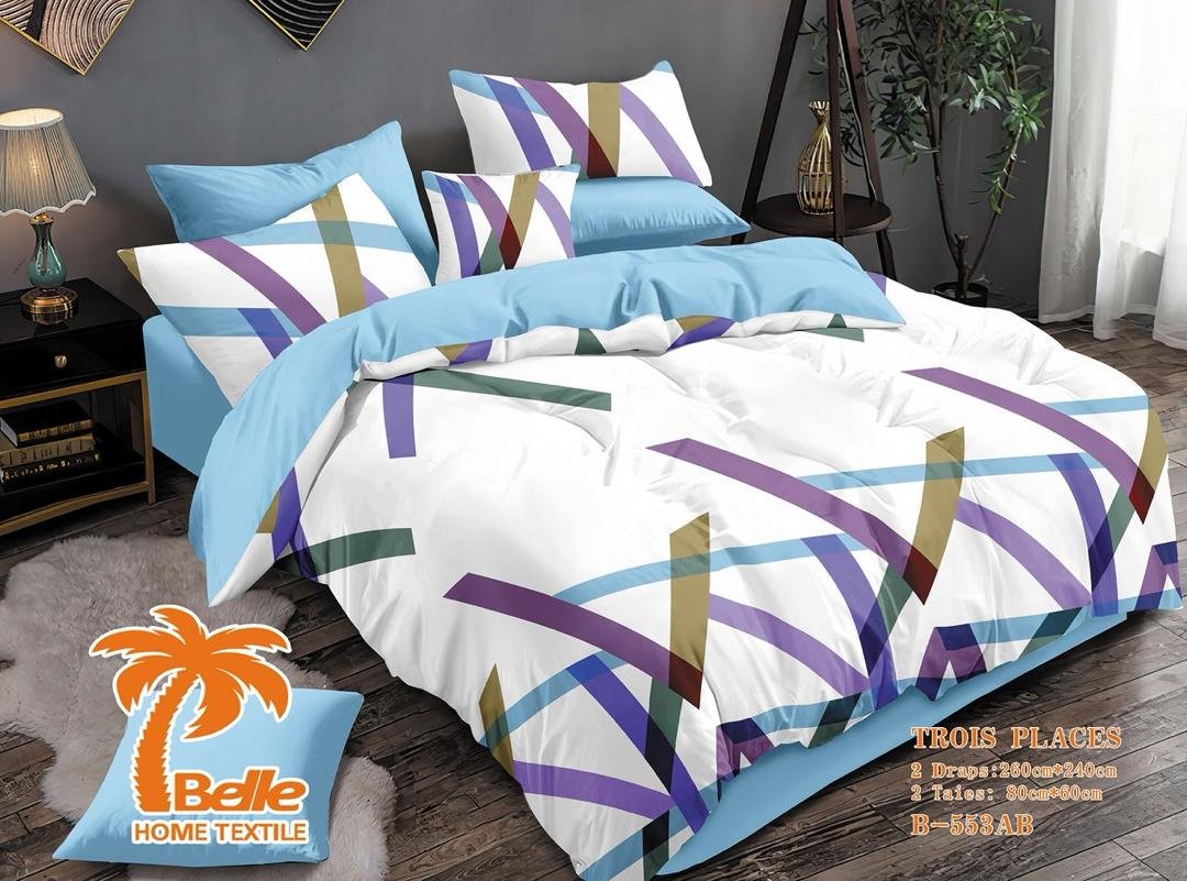 Ligne artistique, Ensemble Lit 3P Bleu violet