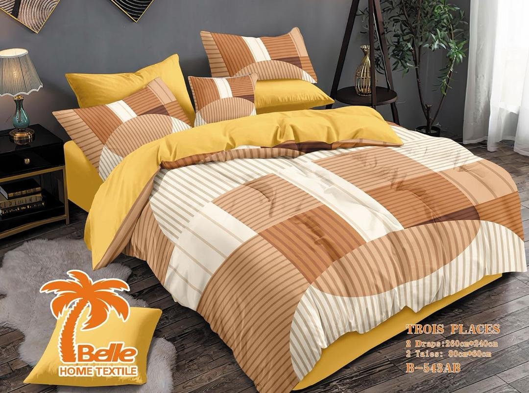 Ensemble Lit 3P Marron, Jaune Beige