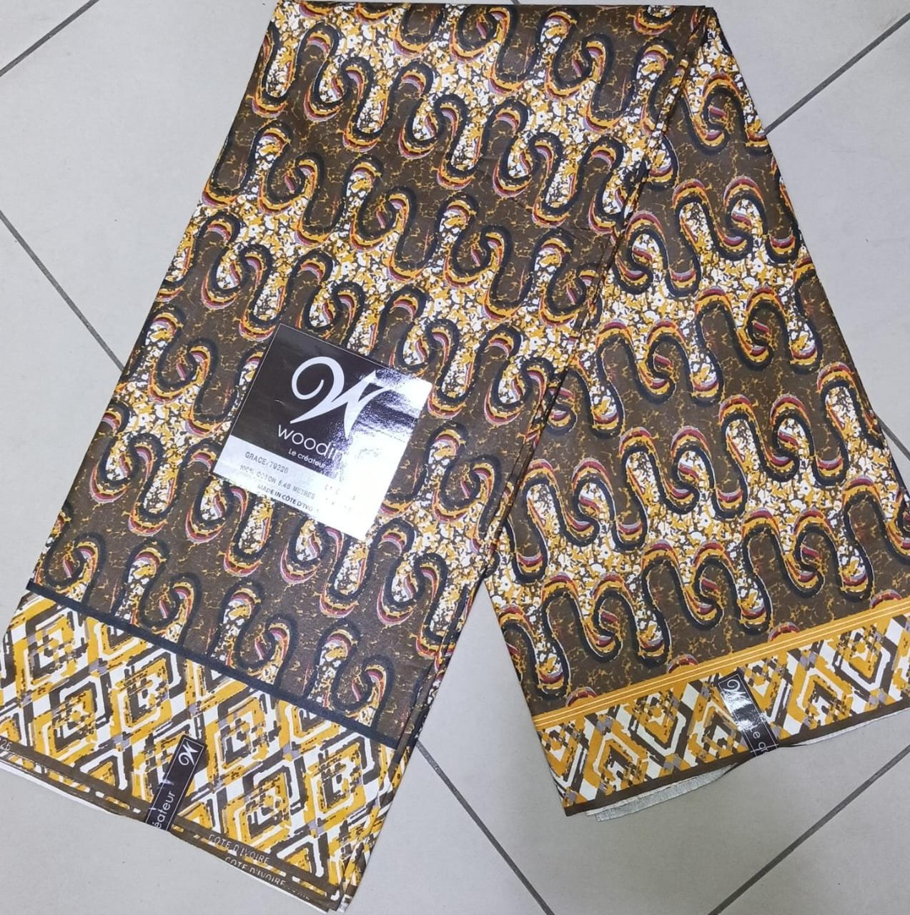 Pagne woodin authentique , Marron Doré