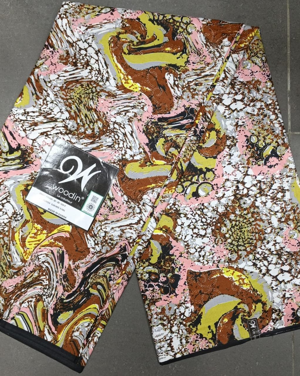 Pagne woodin Marbré Marron Rose Jaune