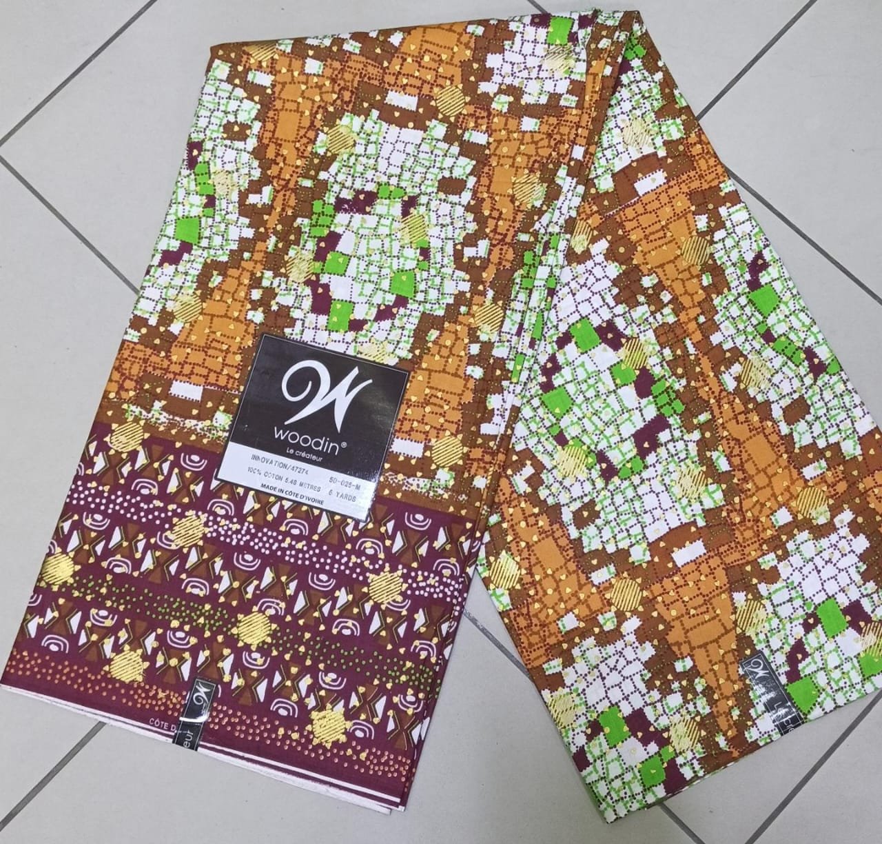 Pagne woodin Mosaïque de la Terre Coloris prestige