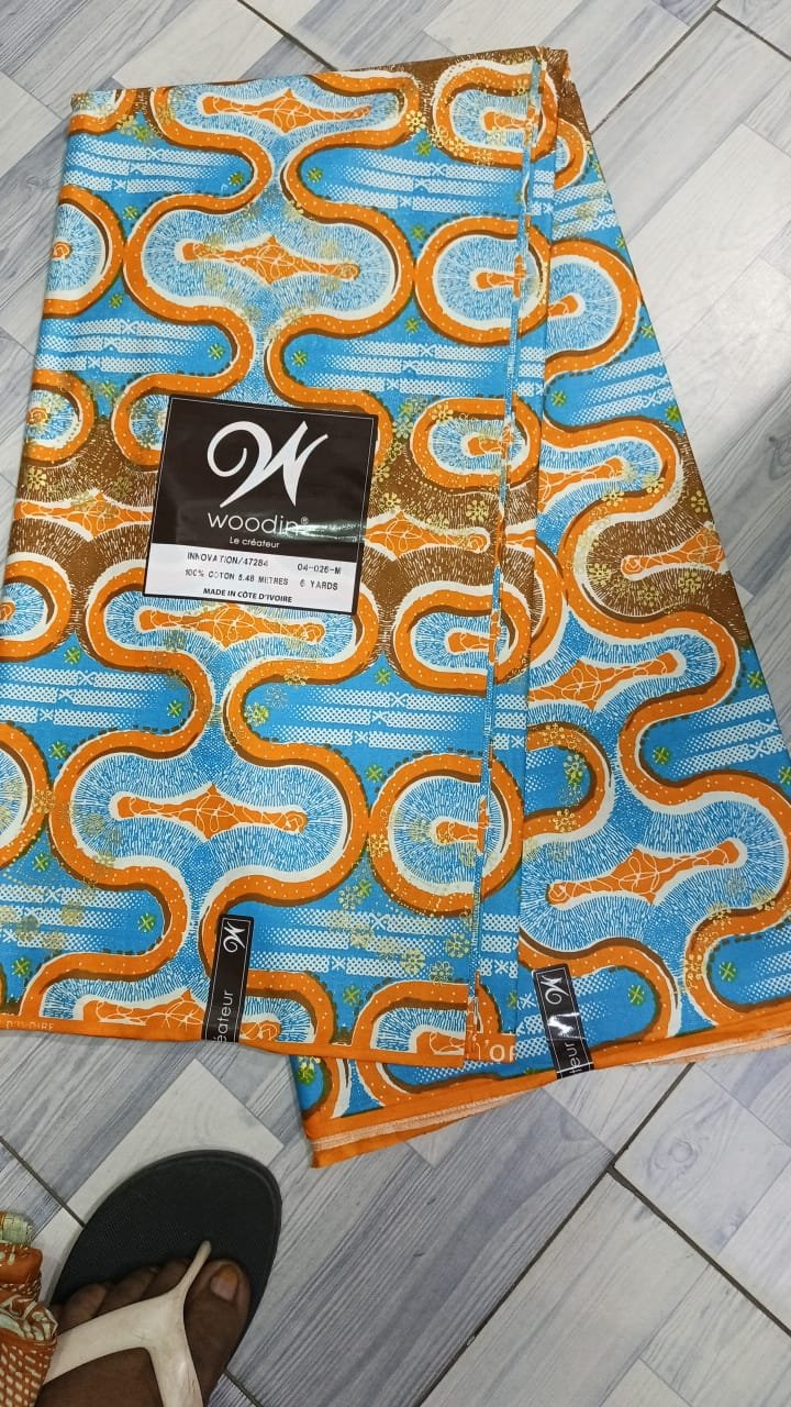 Pagne woodin Vagues de l’Atlantique -Bleu Orange