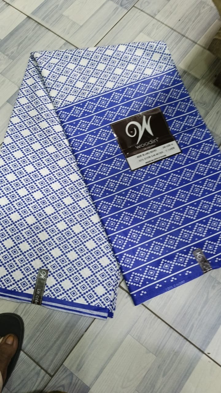 Pagne Woodin CI – Losanges Royaux – Bleu Blanc