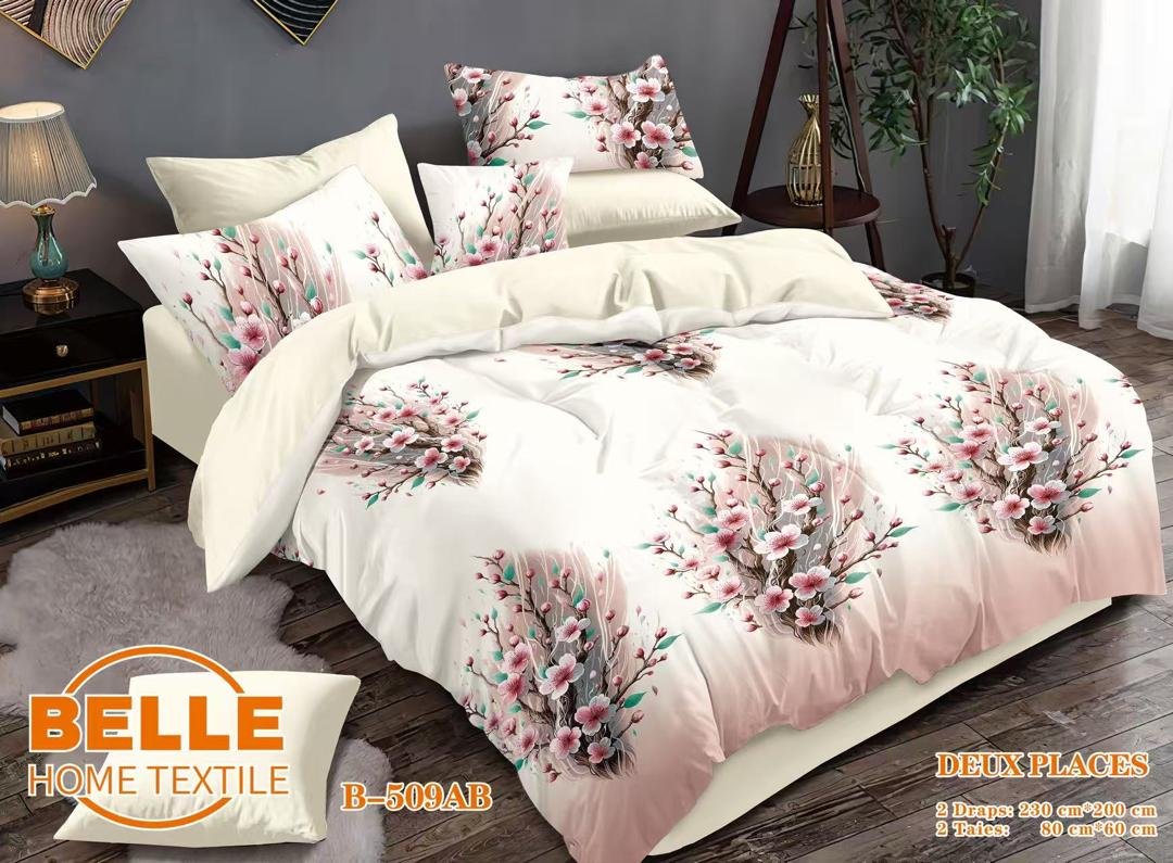 Parure de lit Cerisiers en Fleurs – Rose Blanc