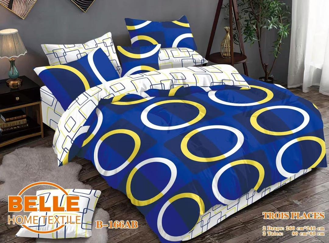 Parure de lit – Cercles Pop – Bleu Jaune