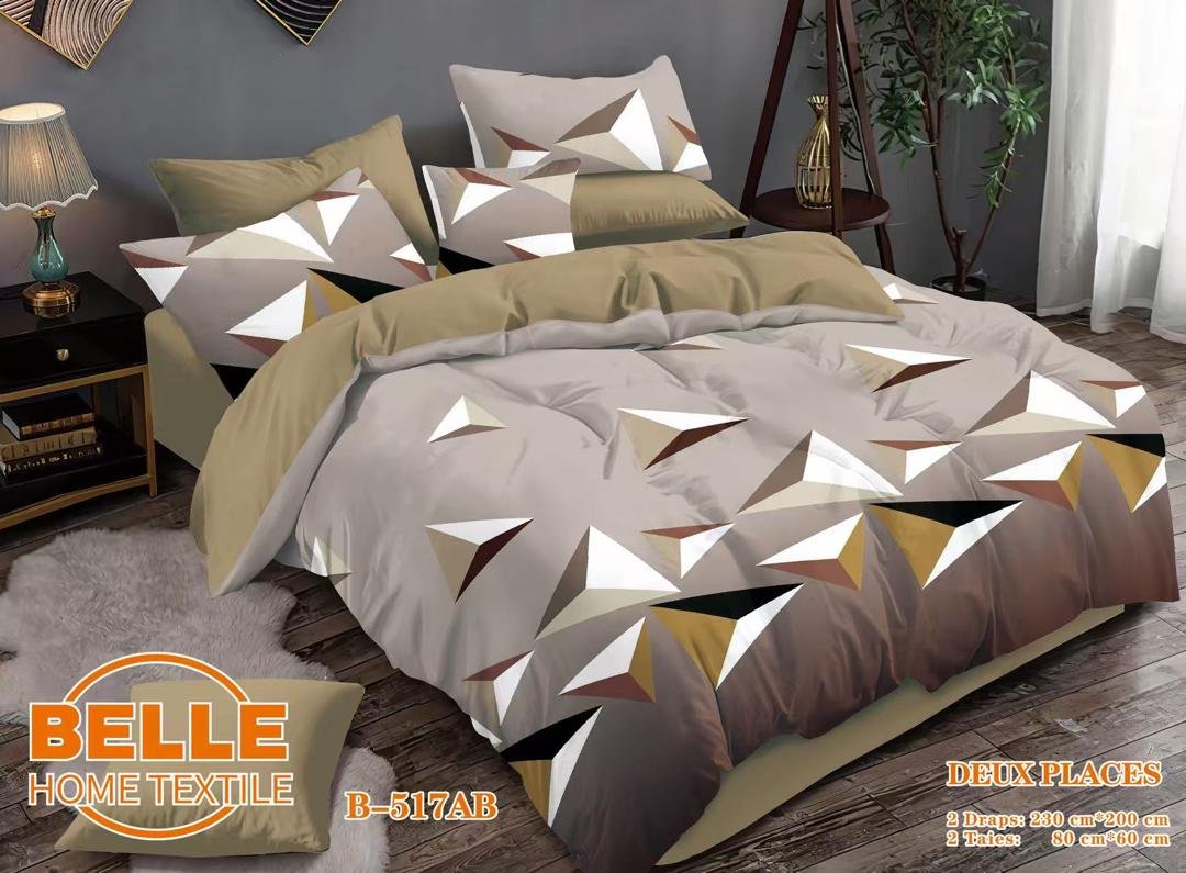 Drap Motif Géométrique Luxe – 2 Draps + 2 taies