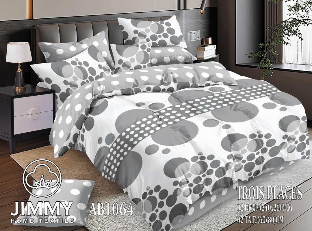 Parure de lit – Cercles Graphiques- Gris Blanc