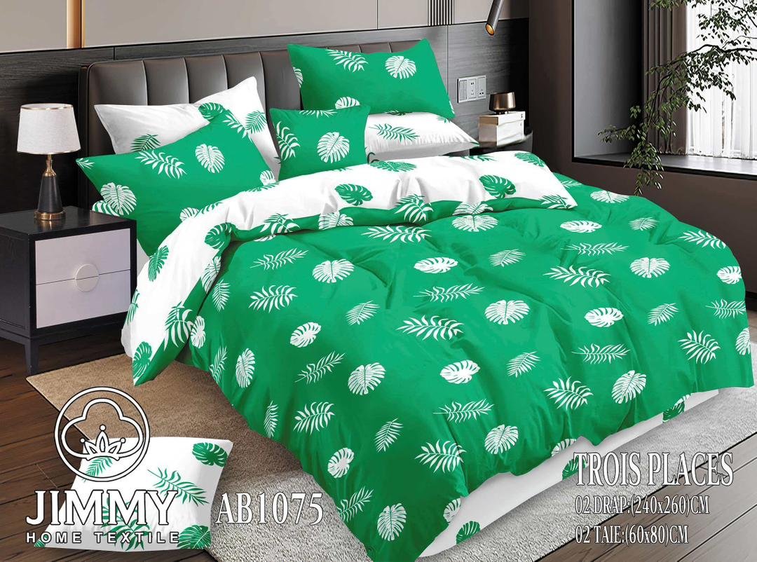 Parure de lit – Feuilles Émeraude – Vert Blanc