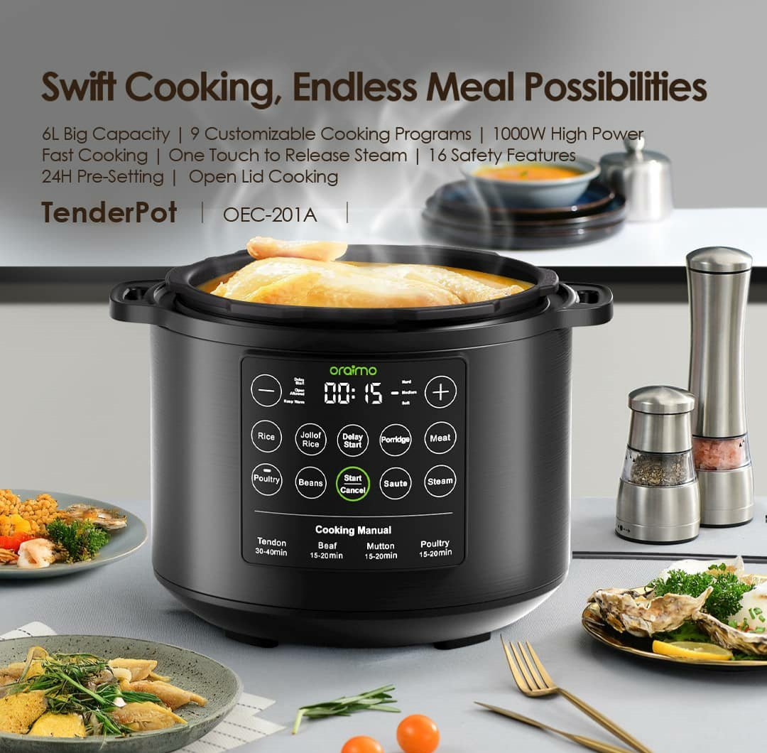 AUTOCUISEUR ÉLECTRIQUE ORAIMO TENDERPOT OEC-201A – 6L