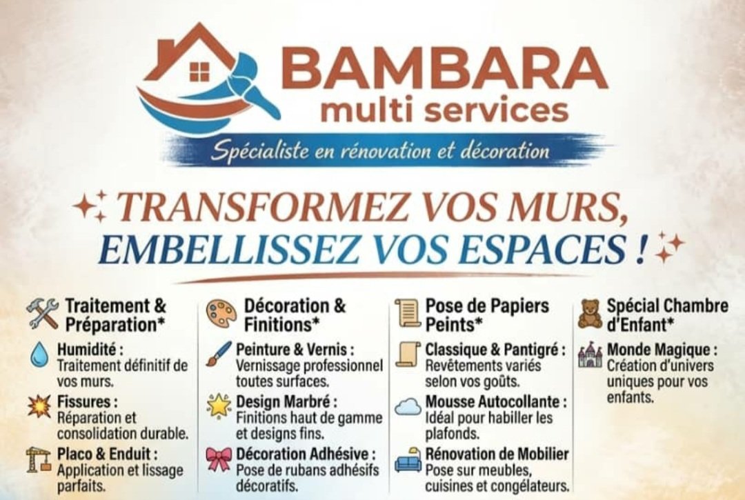 BAMBARA multi services Spécialiste déco et rénovation