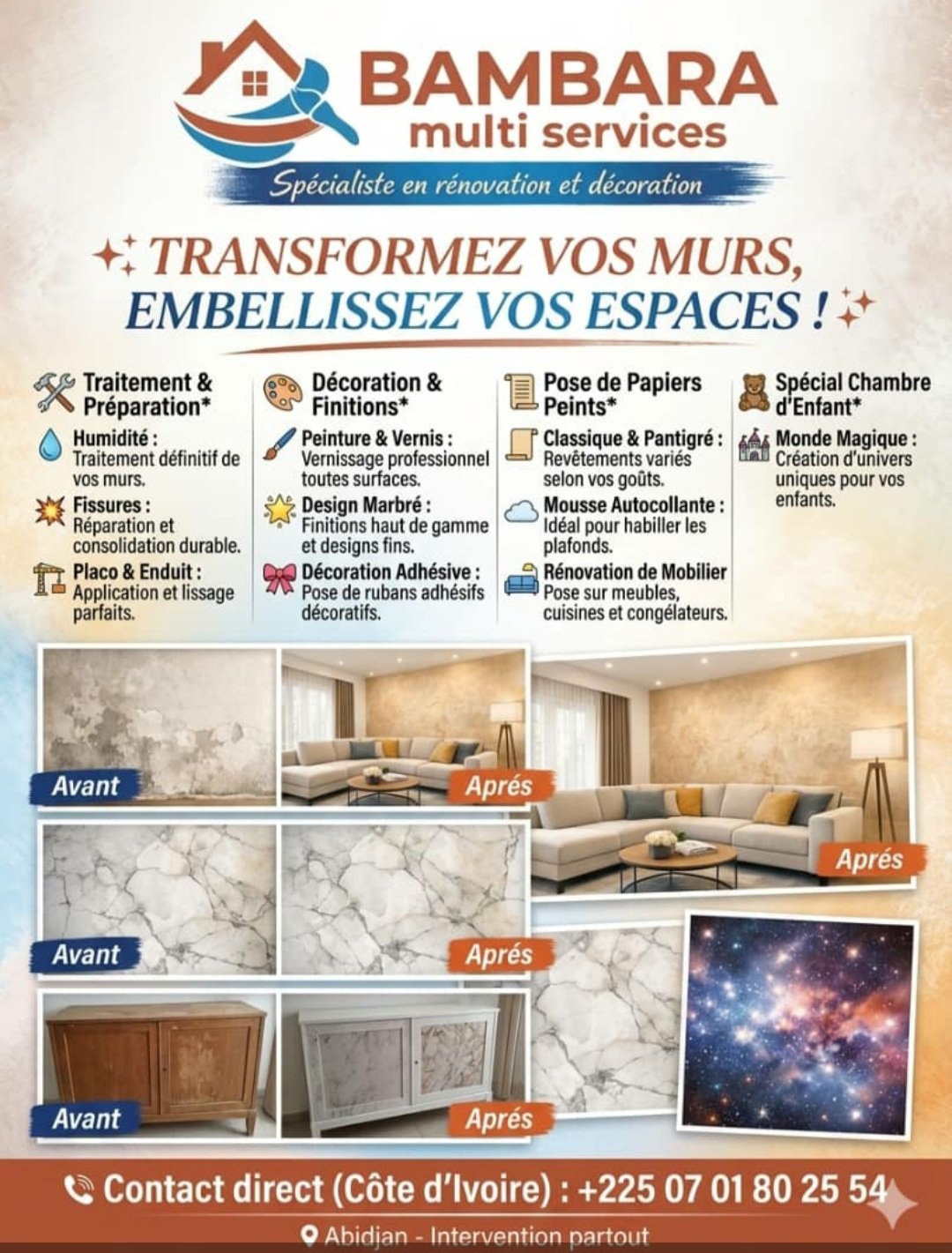 BAMBARA multi services Spécialiste déco et rénovation
