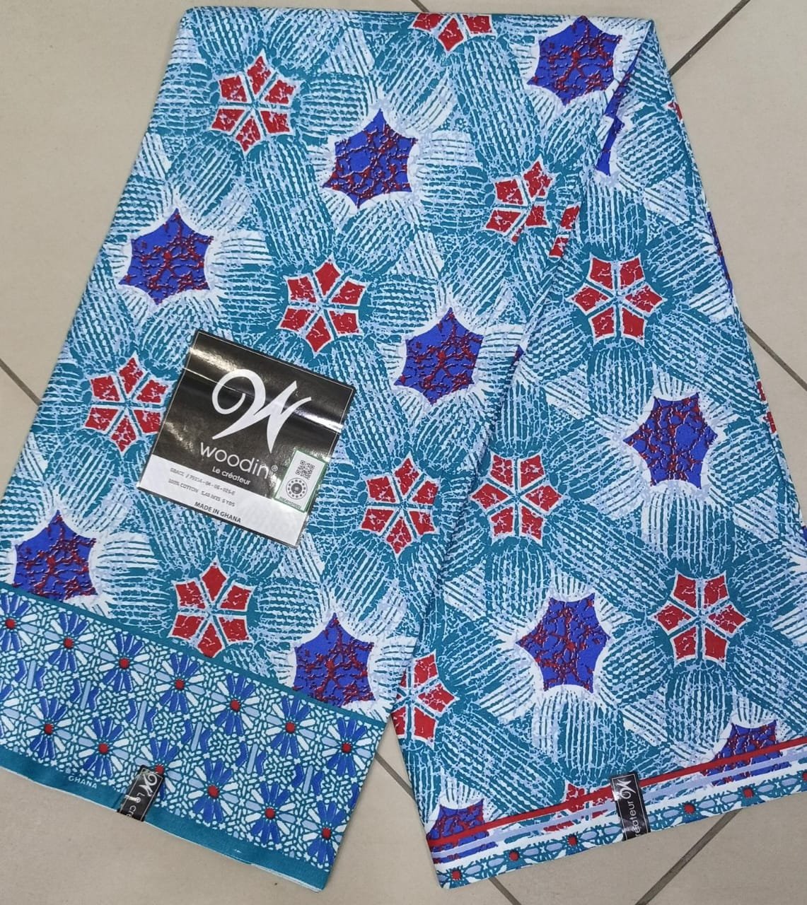 Pagne Woodin Original-Motif Étoiles Bleu /Rouge