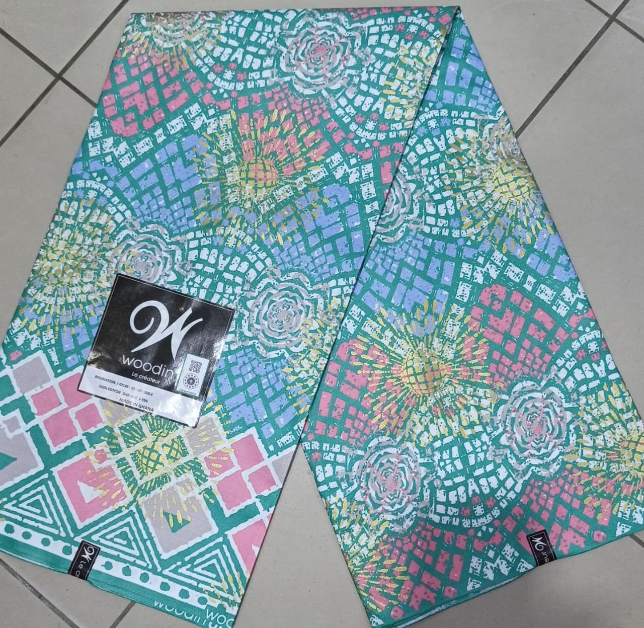 Woodin Mosaïque Fleurie Turquoise & Rose