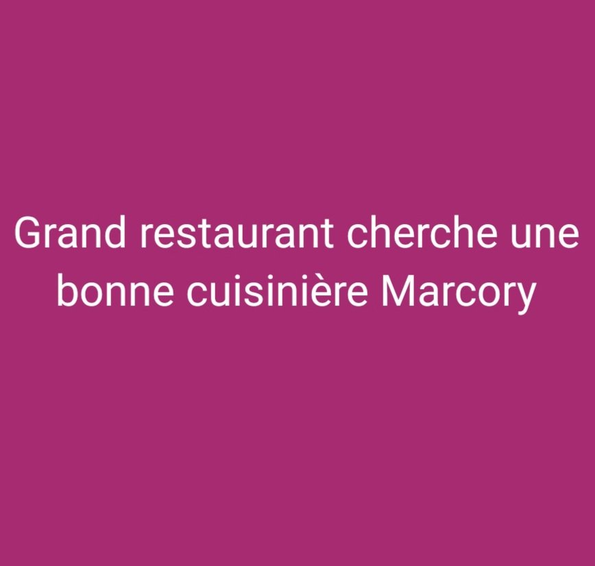 OFFRE D’EMPLOI CUISINIÈRE / CUISINIER