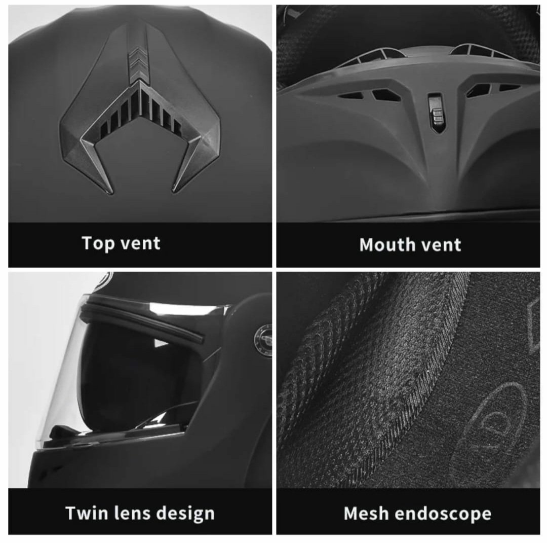 CASQUE MOTO AVEC LED ARRIÈRE MODULABLE ANDA