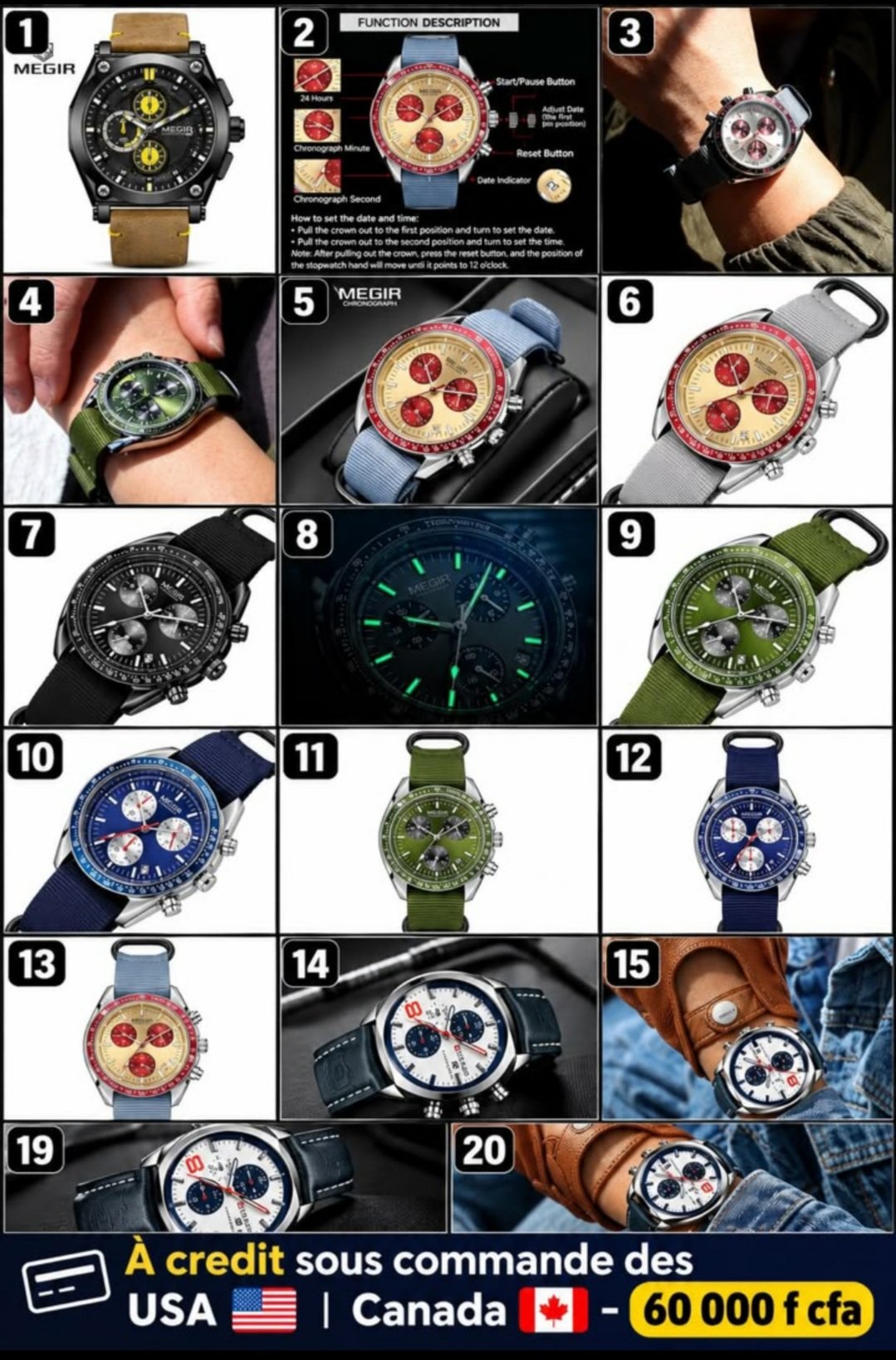 MEGIR 6 montre chronographe
