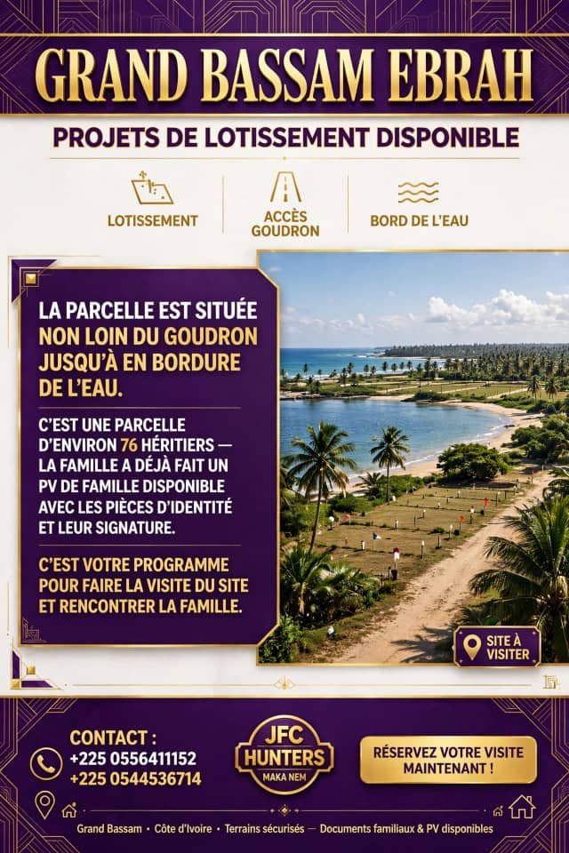 Parcelle Grand Abidjan à vendre