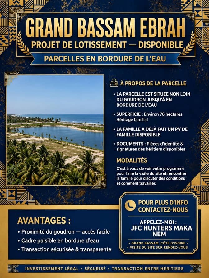 Terrain en vente Grand-Bassam
